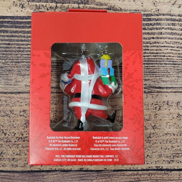Hallmark Christmas Ornament 2020 Santa Rudolph the Red Nosed Reindeer Holiday - Picture 2 of 2